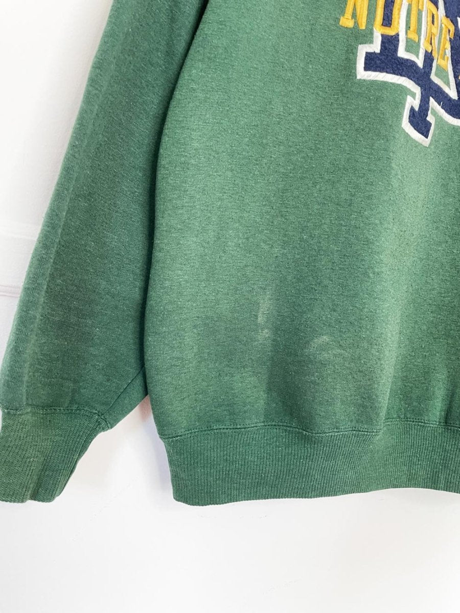 vintage college concepts notre dame spell out university sweatshirt - good market thrift store
