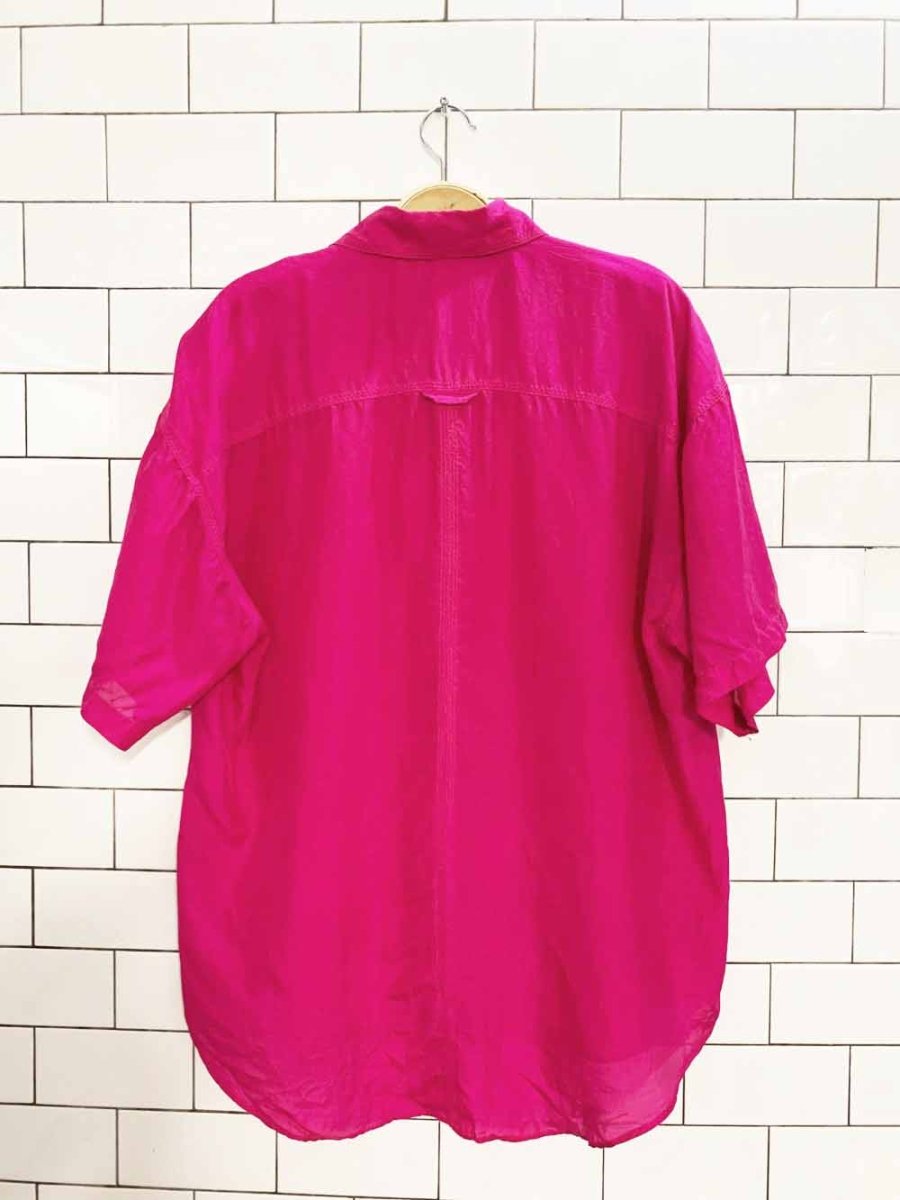 vintage compagnie internationale express 100% silk full button blouse - good market thrift store