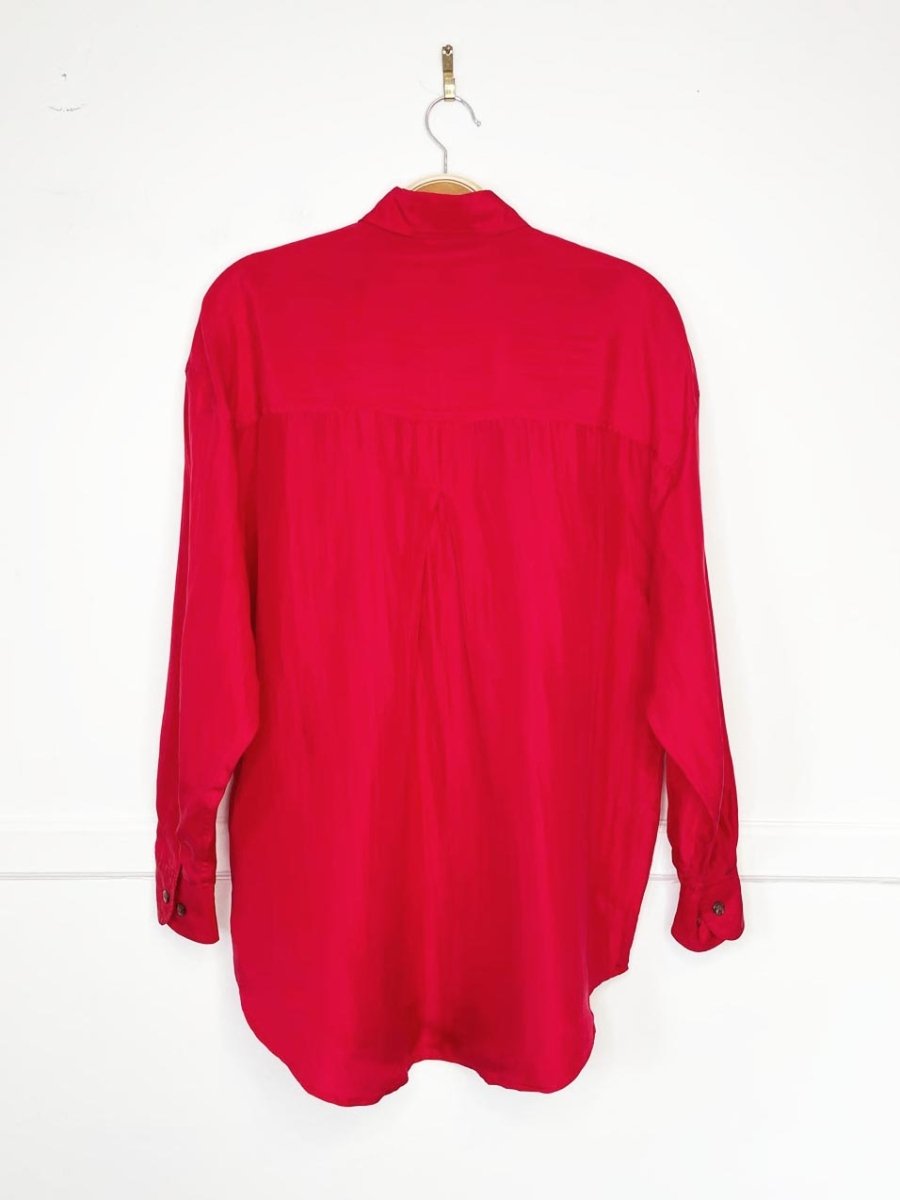 vintage compagnie internationale express 100% silk full button blouse - good market thrift store