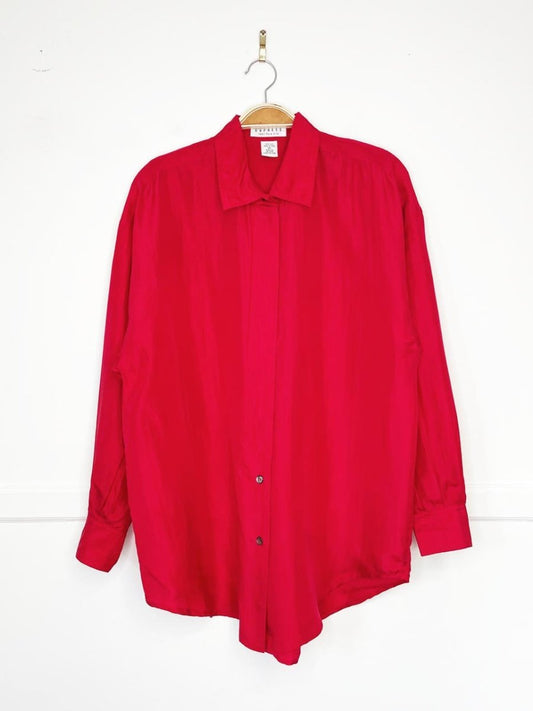vintage compagnie internationale express 100% silk full button blouse - good market thrift store