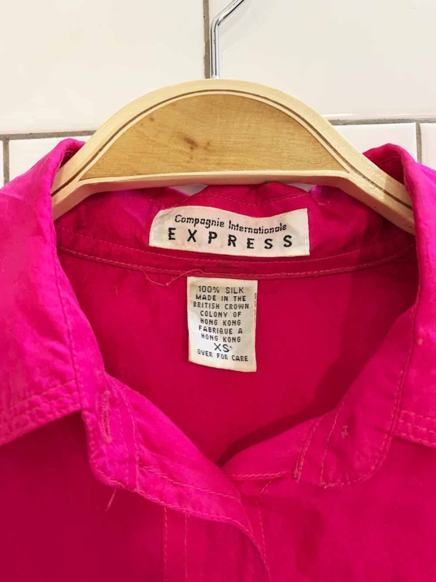 vintage compagnie internationale express 100% silk full button blouse - good market thrift store
