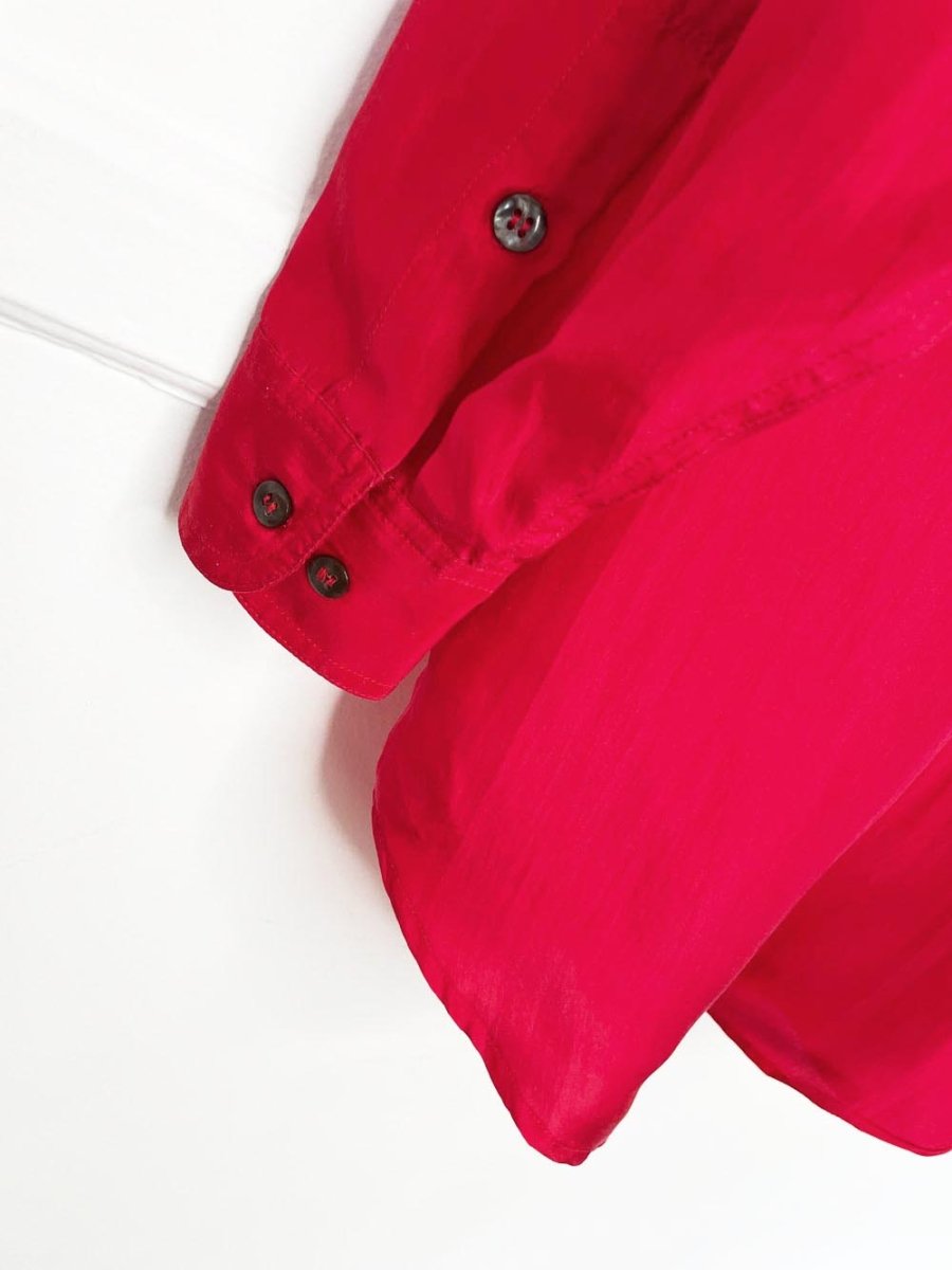 vintage compagnie internationale express 100% silk full button blouse - good market thrift store