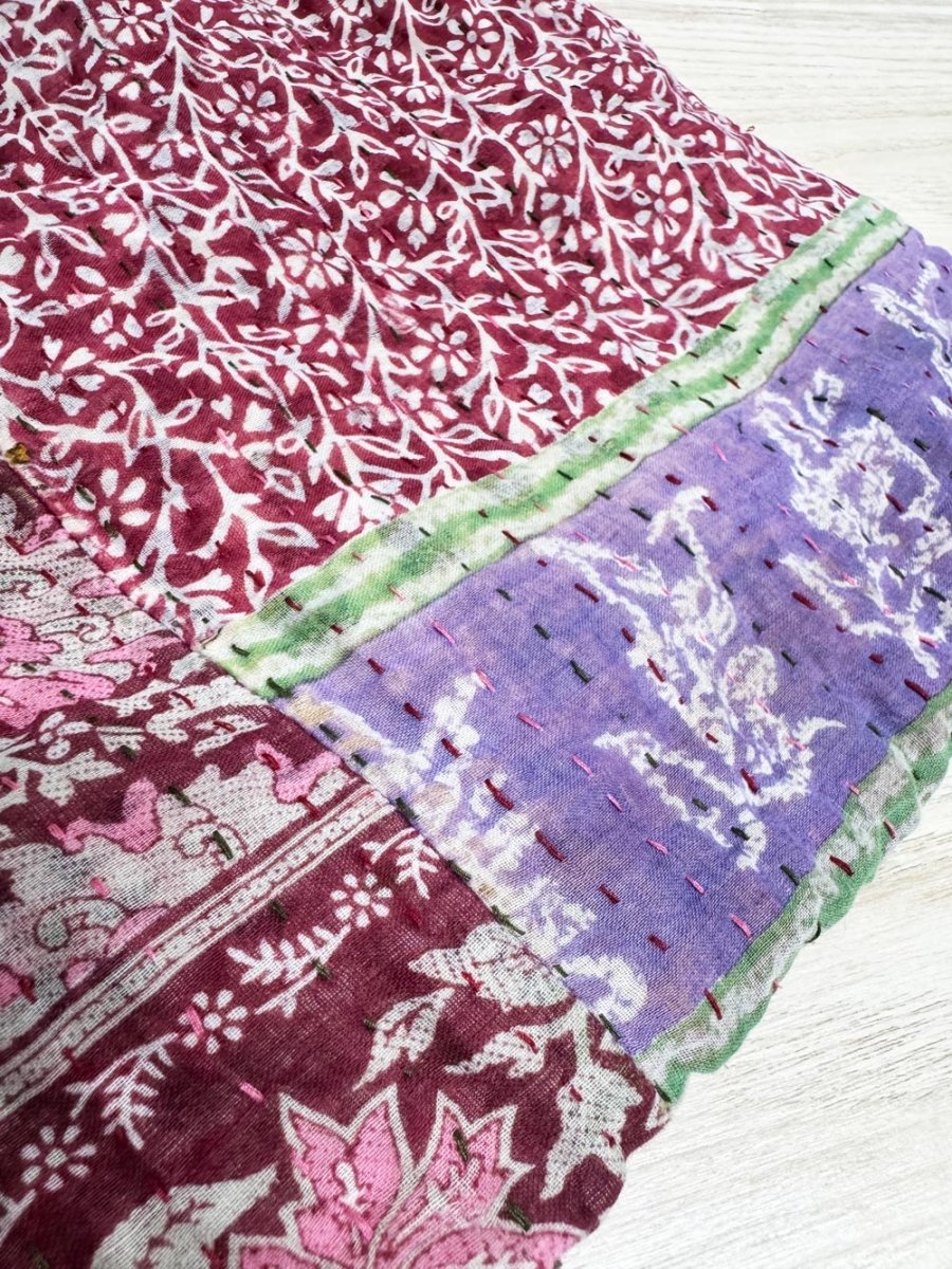 vintage connextions kantha hand-stitched patchwork bag | made in India - good market thrift store