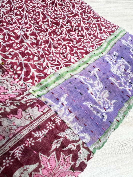 vintage connextions kantha hand-stitched patchwork bag | made in India - good market thrift store