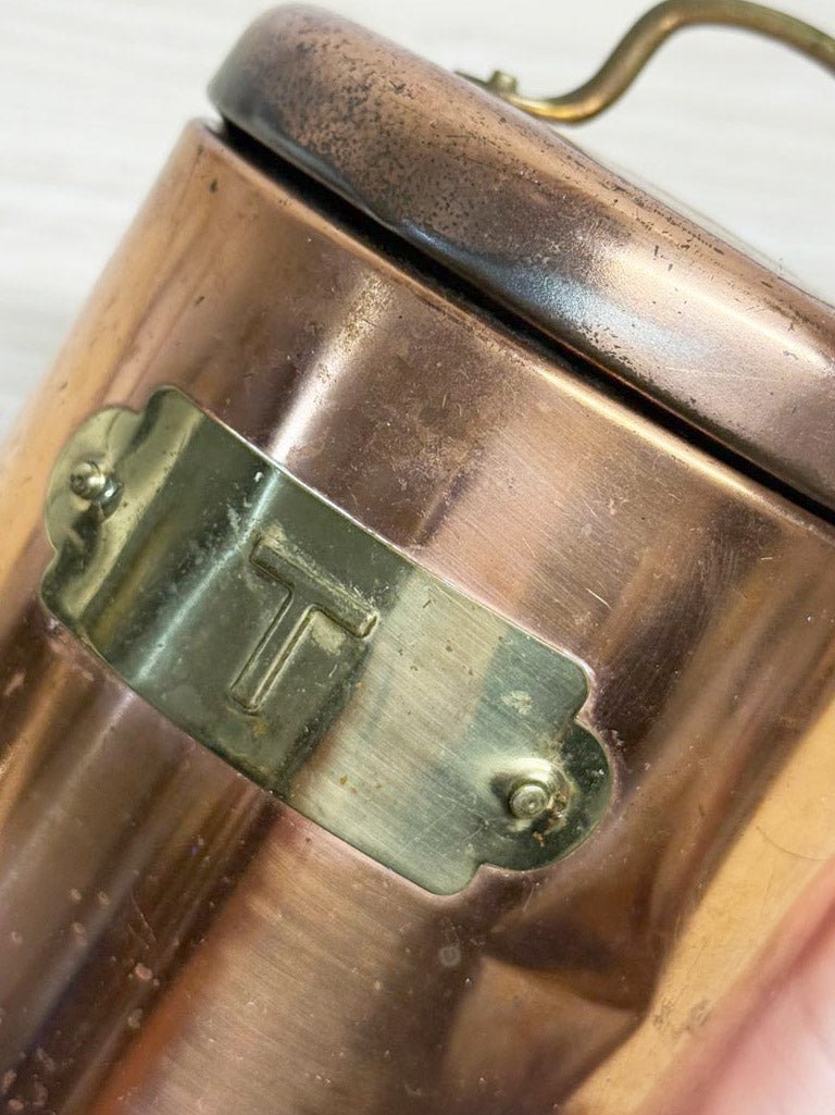 vintage copper kitchen tea canister - good market thrift store