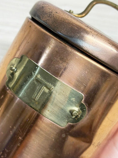 vintage copper kitchen tea canister - good market thrift store