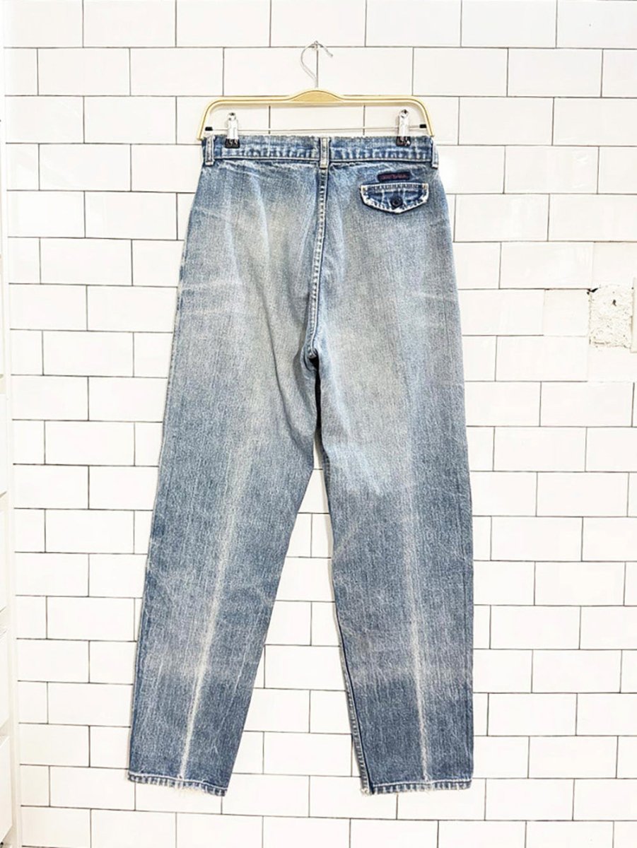 vintage cote d'azur distressed high waist mom jeans - good market thrift store