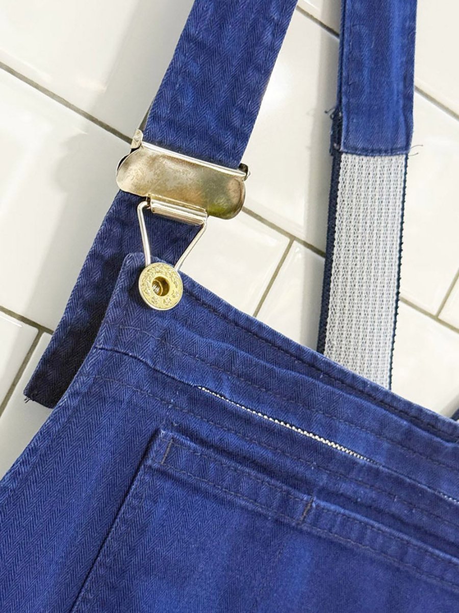 vintage cotton wide leg raw hem soft twill overalls - good market thrift store