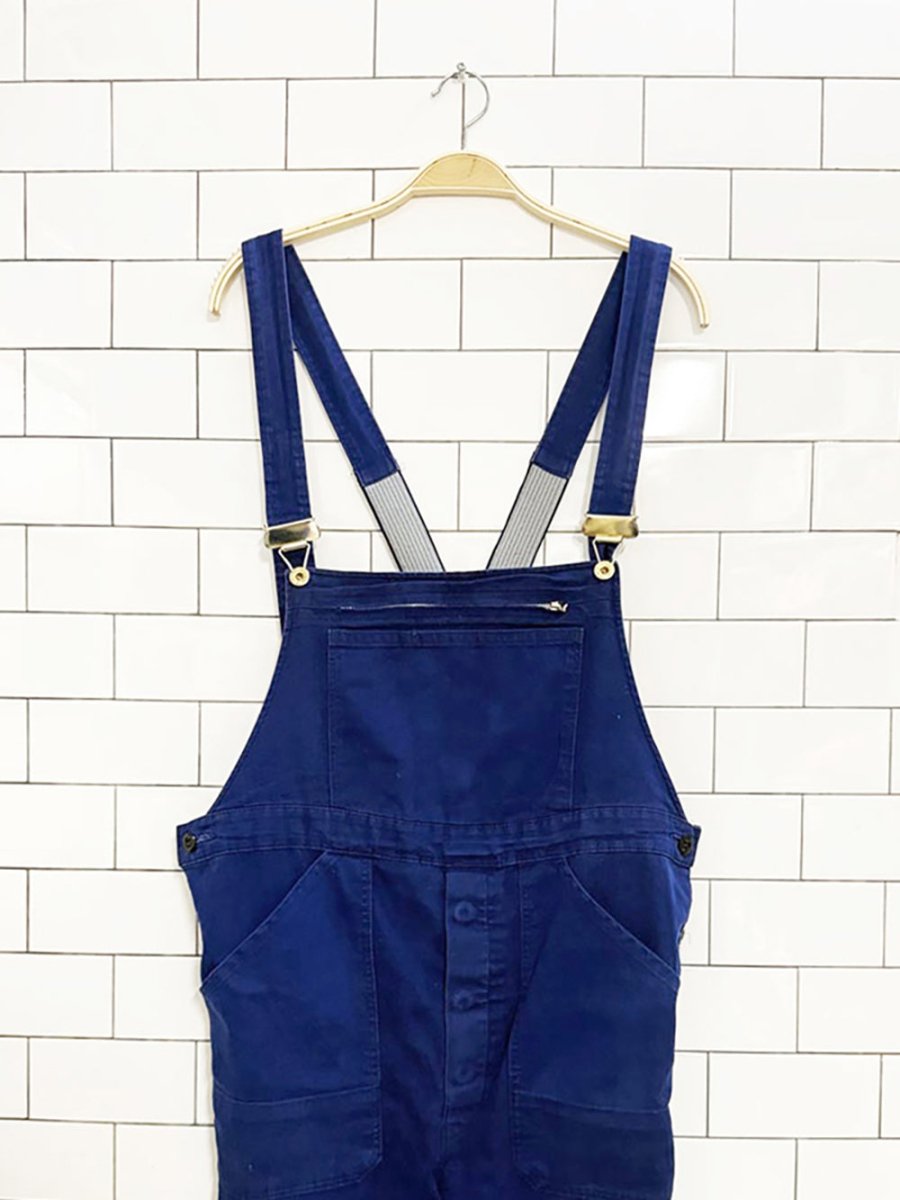 vintage cotton wide leg raw hem soft twill overalls - good market thrift store