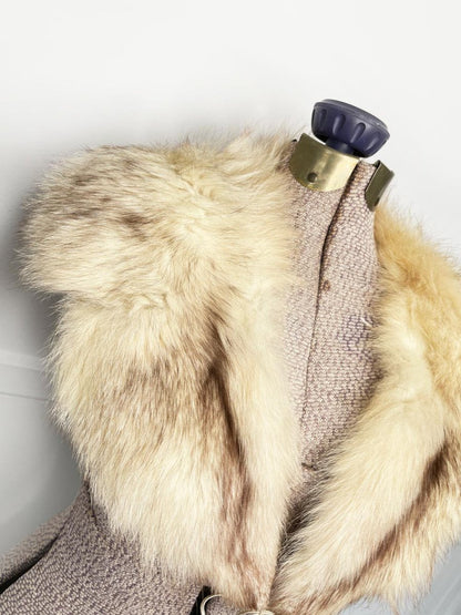 vintage coyote fur notch lapel stole tie collar - good market thrift store