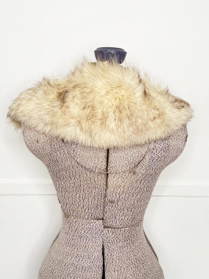 vintage coyote fur notch lapel stole tie collar - good market thrift store