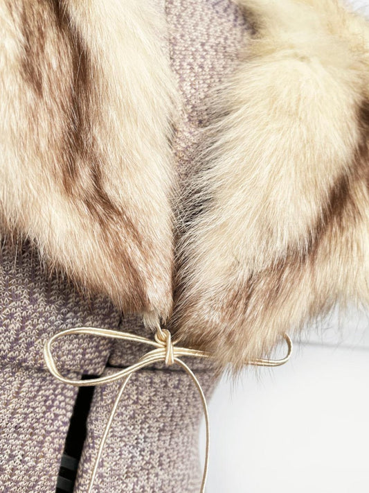 vintage coyote fur notch lapel stole tie collar - good market thrift store