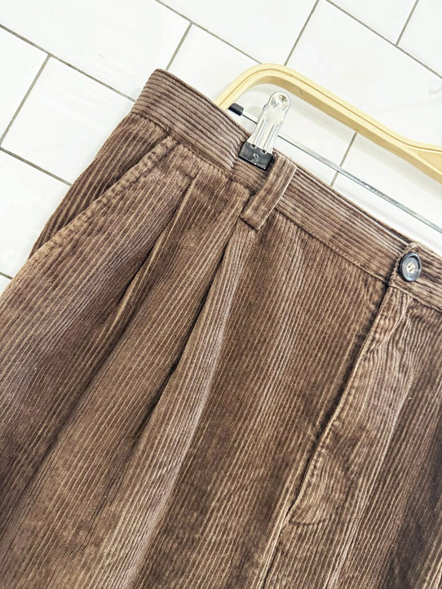 vintage croft & barrow chunky cord pleated cuffed trousers - good market thrift store