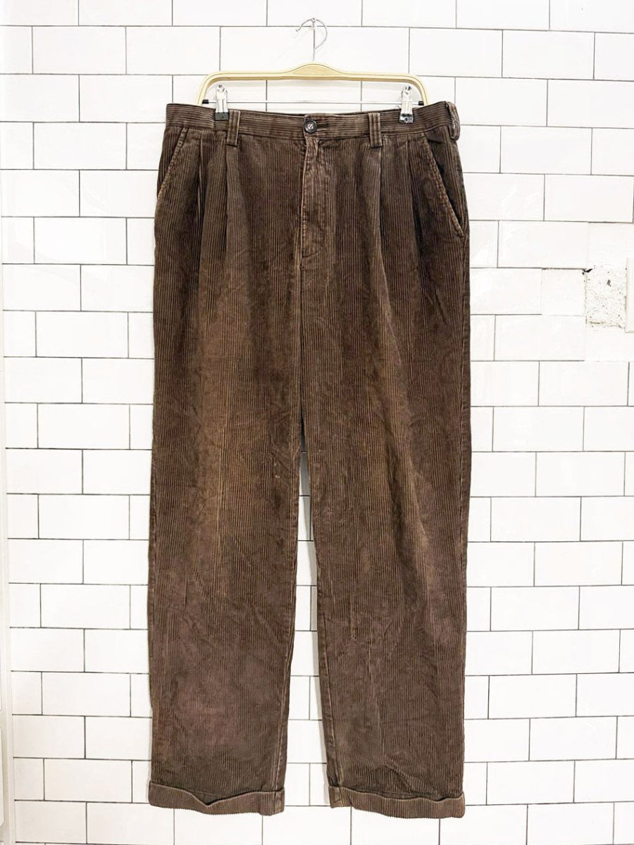 vintage croft & barrow chunky cord pleated cuffed trousers - good market thrift store
