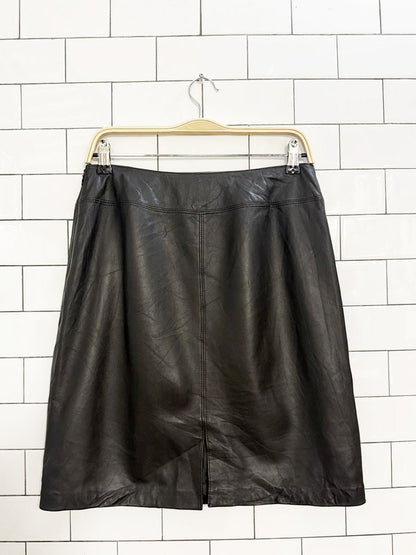vintage croft & barrow lambskin leather mini skirt - good market thrift store