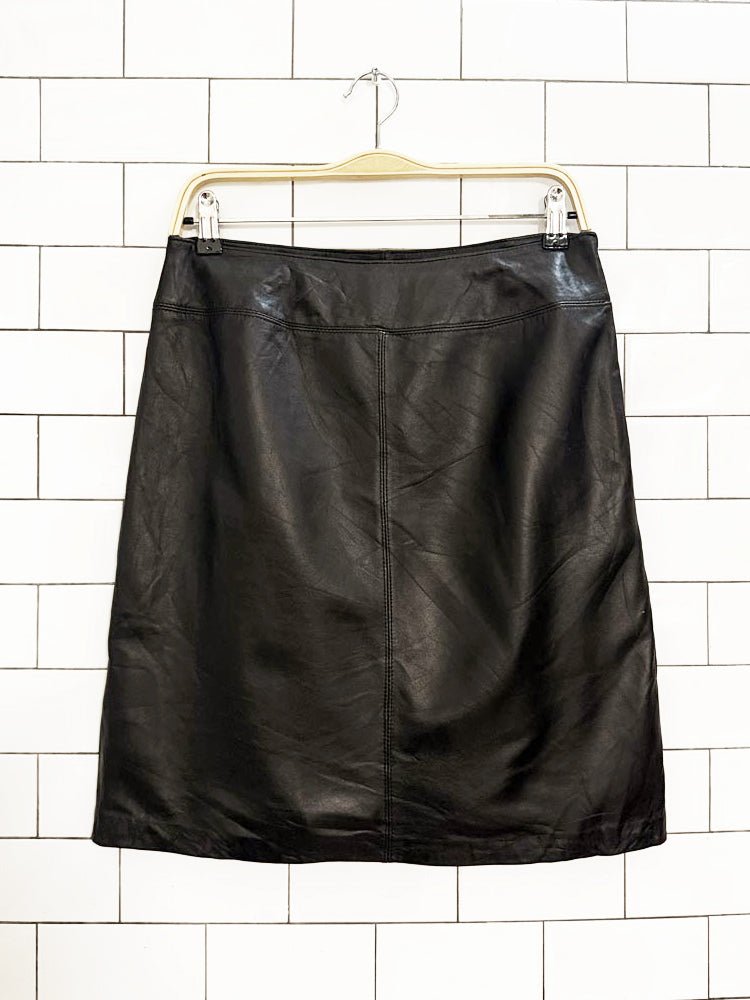 vintage croft & barrow lambskin leather mini skirt - good market thrift store