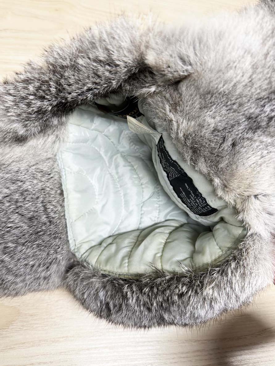 vintage crown cap rabbit fur trapper hat - good market thrift store