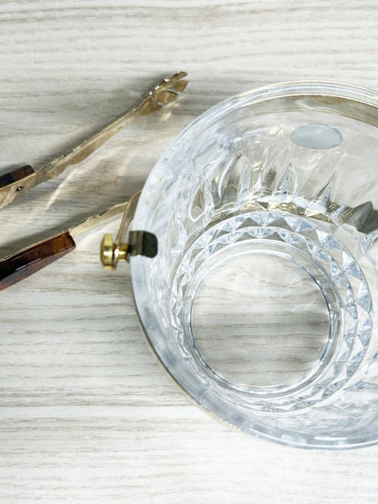vintage crystal d'arques crystal ice bucket + tongs set | made in France - good market thrift store