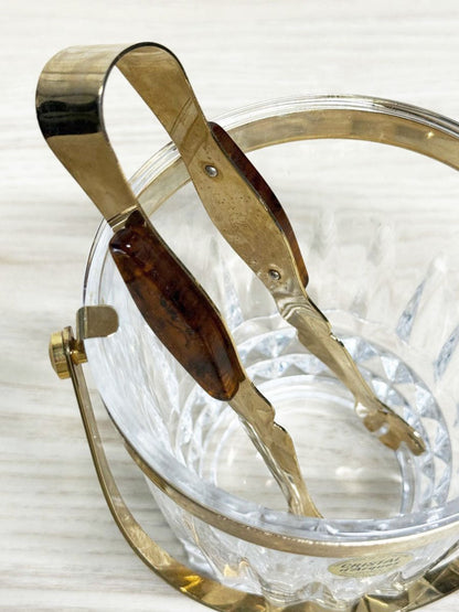 vintage crystal d'arques crystal ice bucket + tongs set | made in France - good market thrift store
