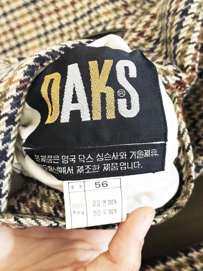 vintage daks 100% wool reversible houndstooth belted coat | made in England - good market thrift store