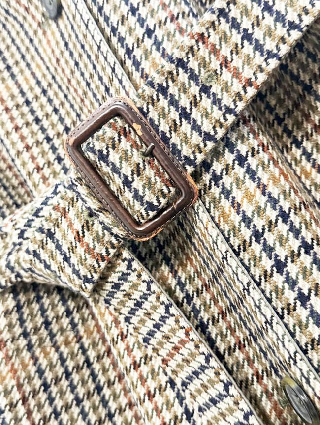 vintage daks 100% wool reversible houndstooth belted coat | made in England - good market thrift store