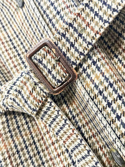 vintage daks 100% wool reversible houndstooth belted coat | made in England - good market thrift store