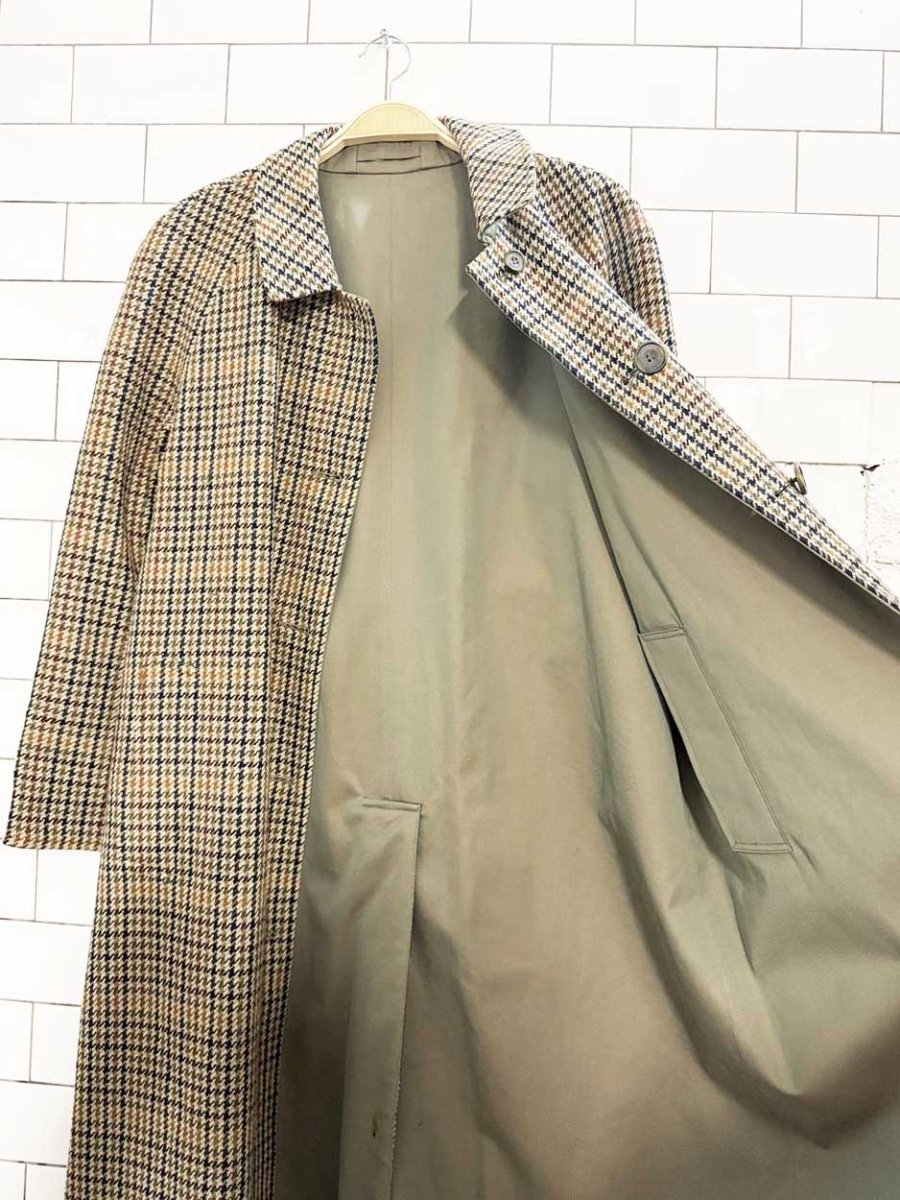 vintage daks 100% wool reversible houndstooth belted coat | made in England - good market thrift store