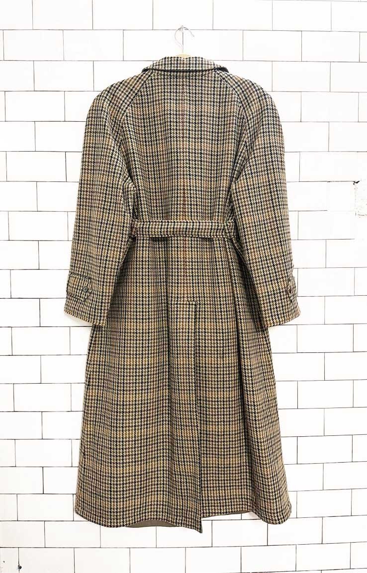 vintage daks 100% wool reversible houndstooth belted coat | made in England - good market thrift store