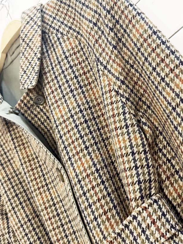 vintage daks 100% wool reversible houndstooth belted coat | made in England - good market thrift store
