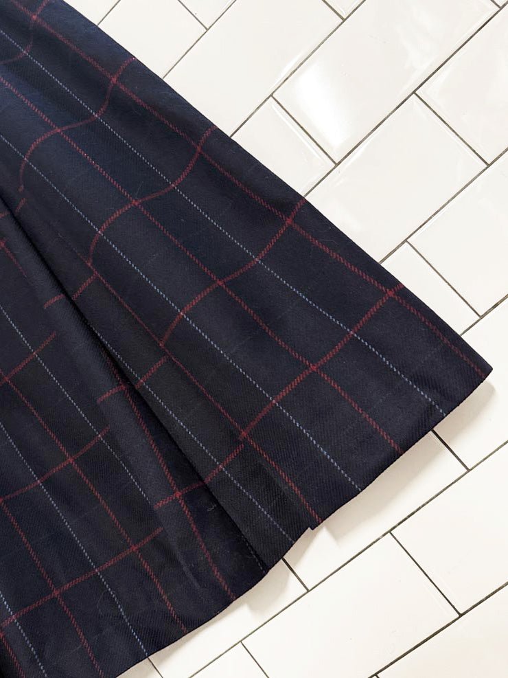 vintage daks london wool plaid pleated midi skirt | designed by gentry - good market thrift store