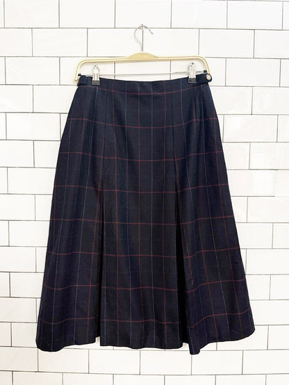 vintage daks london wool plaid pleated midi skirt | designed by gentry - good market thrift store