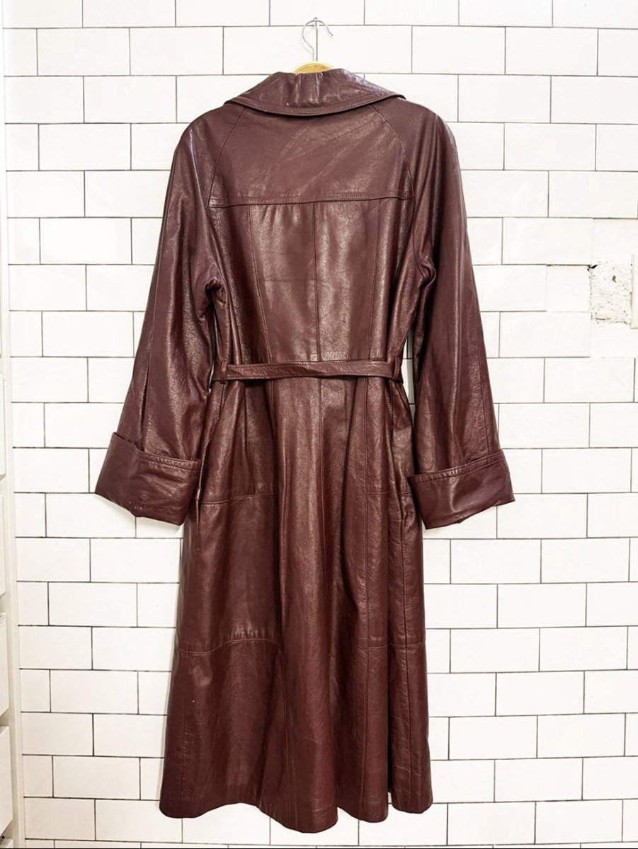 vintage dan di modes leather tassel belted long jacket | union made in USA - good market thrift store