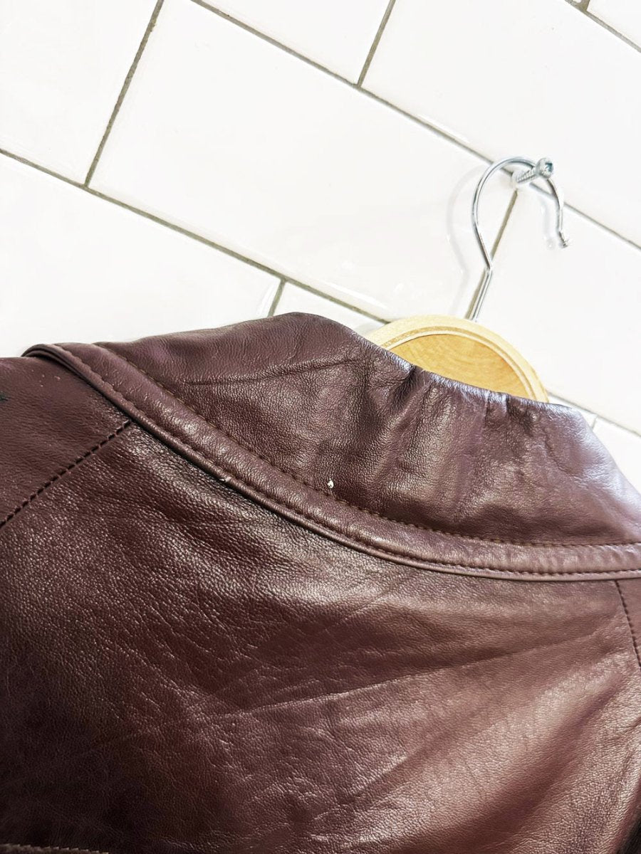 vintage dan di modes leather tassel belted long jacket | union made in USA - good market thrift store
