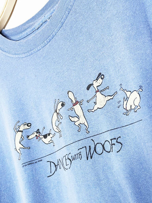 vintage dances with woofs faded dog tee | entertain ya mania - good market thrift store