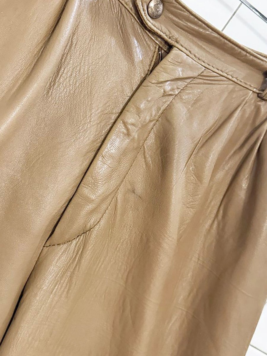 vintage daniel marcus butter leather pleated pants | sterling stall | made in Canada - good market thrift store
