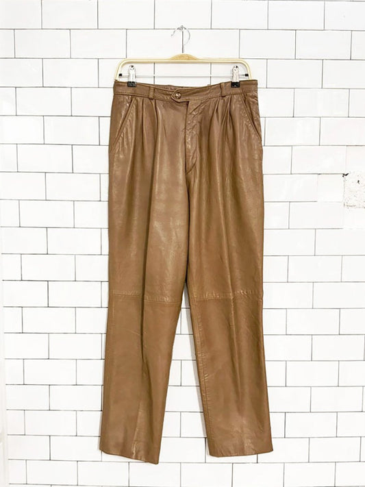 vintage daniel marcus butter leather pleated pants | sterling stall | made in Canada - good market thrift store