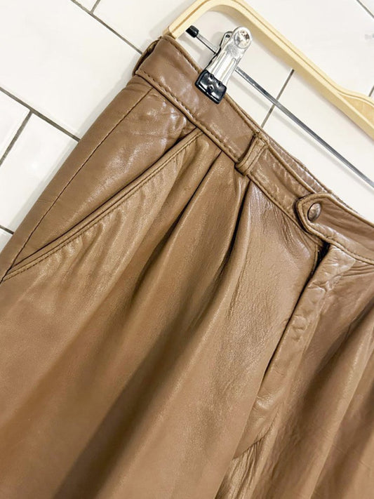vintage daniel marcus butter leather pleated pants | sterling stall | made in Canada - good market thrift store