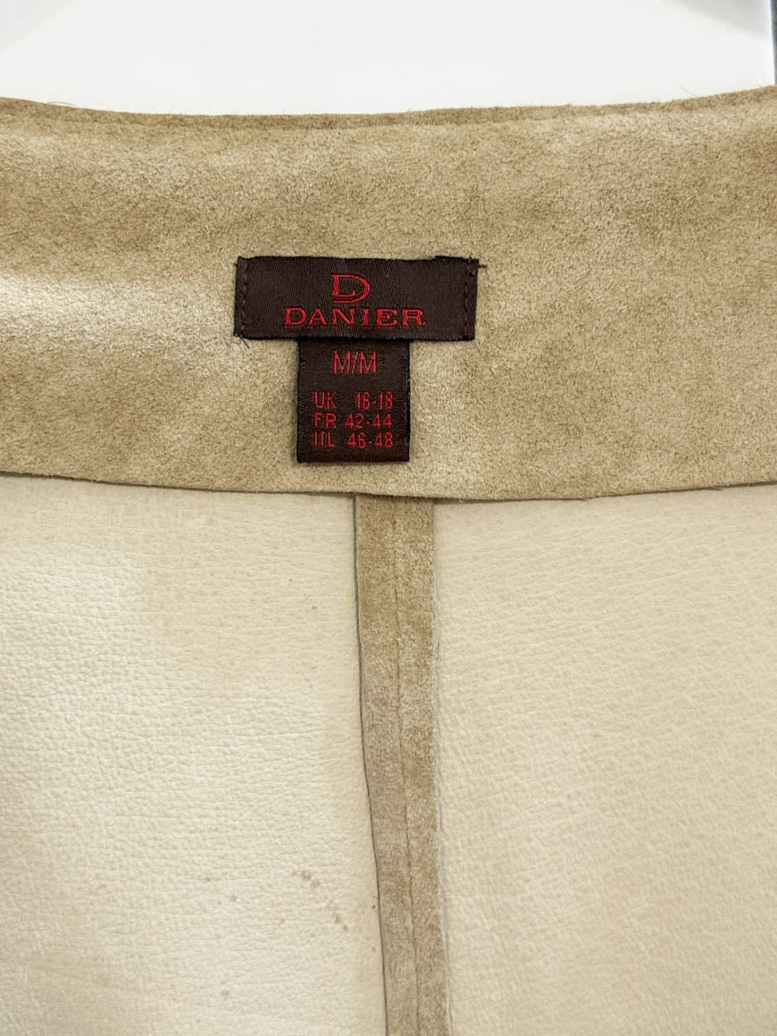 vintage danier 100% lamb suede boho laser cut jacket + skirt set - good market thrift store