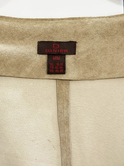 vintage danier 100% lamb suede boho laser cut jacket + skirt set - good market thrift store