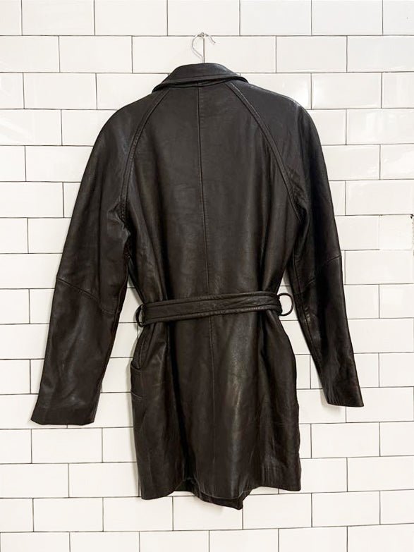 vintage danier butter leather double breasted belted jacket - good market thrift store