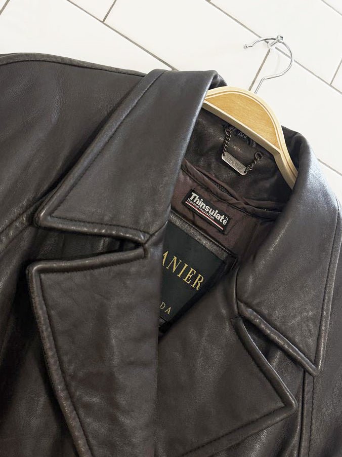 vintage danier butter leather double breasted belted jacket - good market thrift store