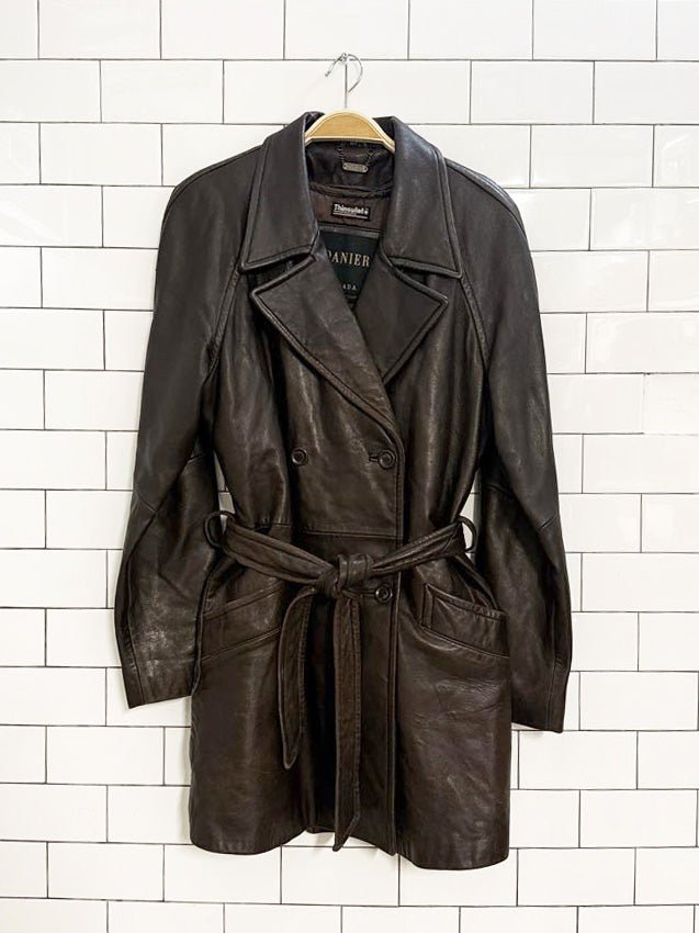 vintage danier butter leather double breasted belted jacket - good market thrift store