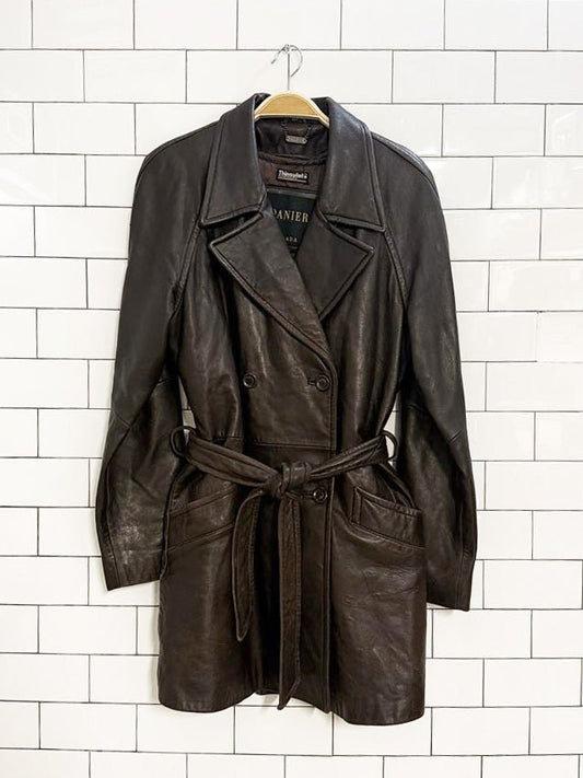 vintage danier butter leather double breasted belted jacket - good market thrift store