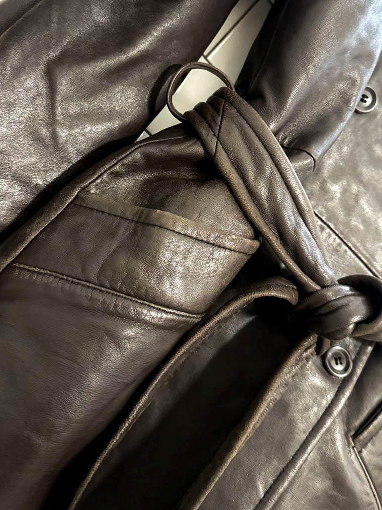 vintage danier butter leather double breasted belted jacket - good market thrift store
