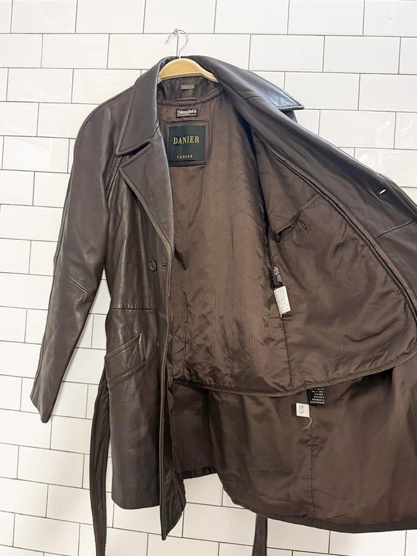 vintage danier butter leather double breasted belted jacket - good market thrift store