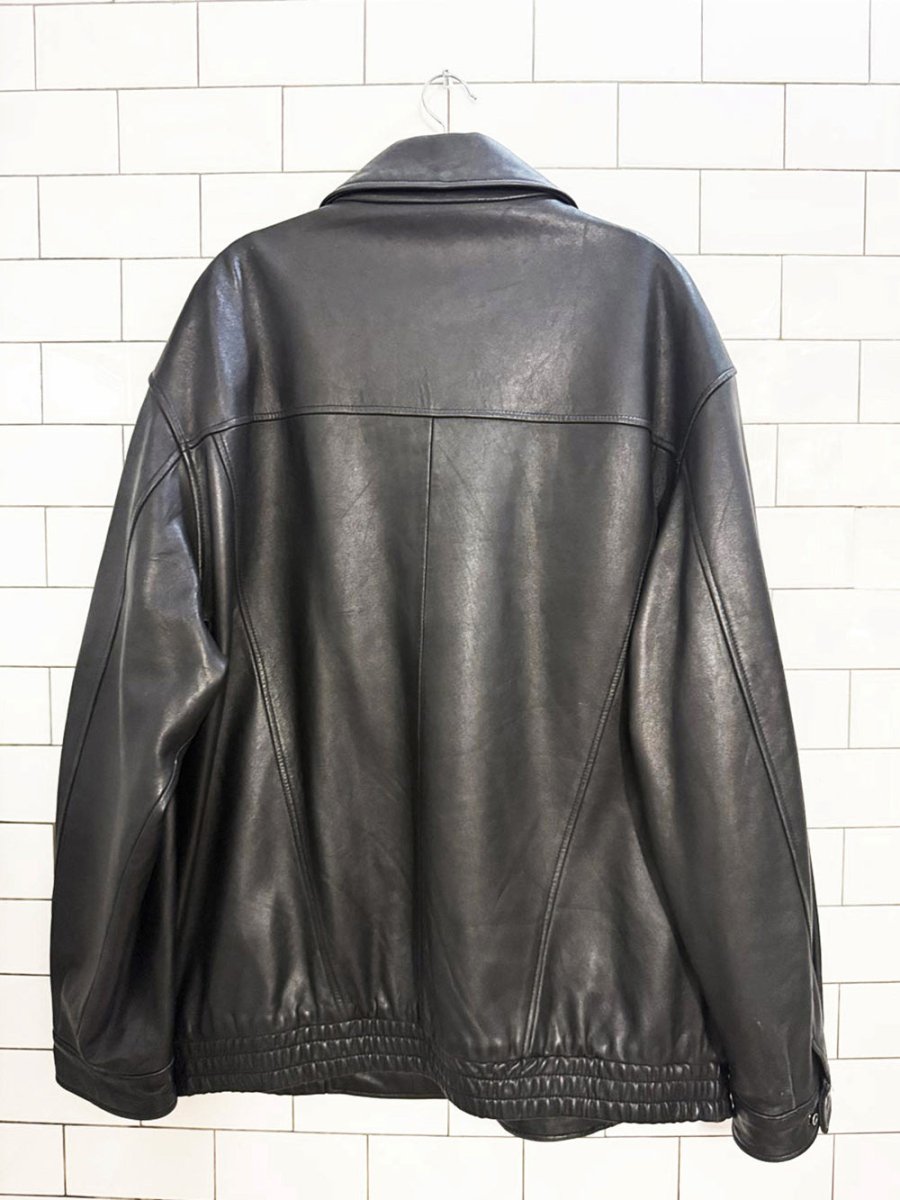 vintage danier butter leather full zip bomber jacket | lambskin - good market thrift store