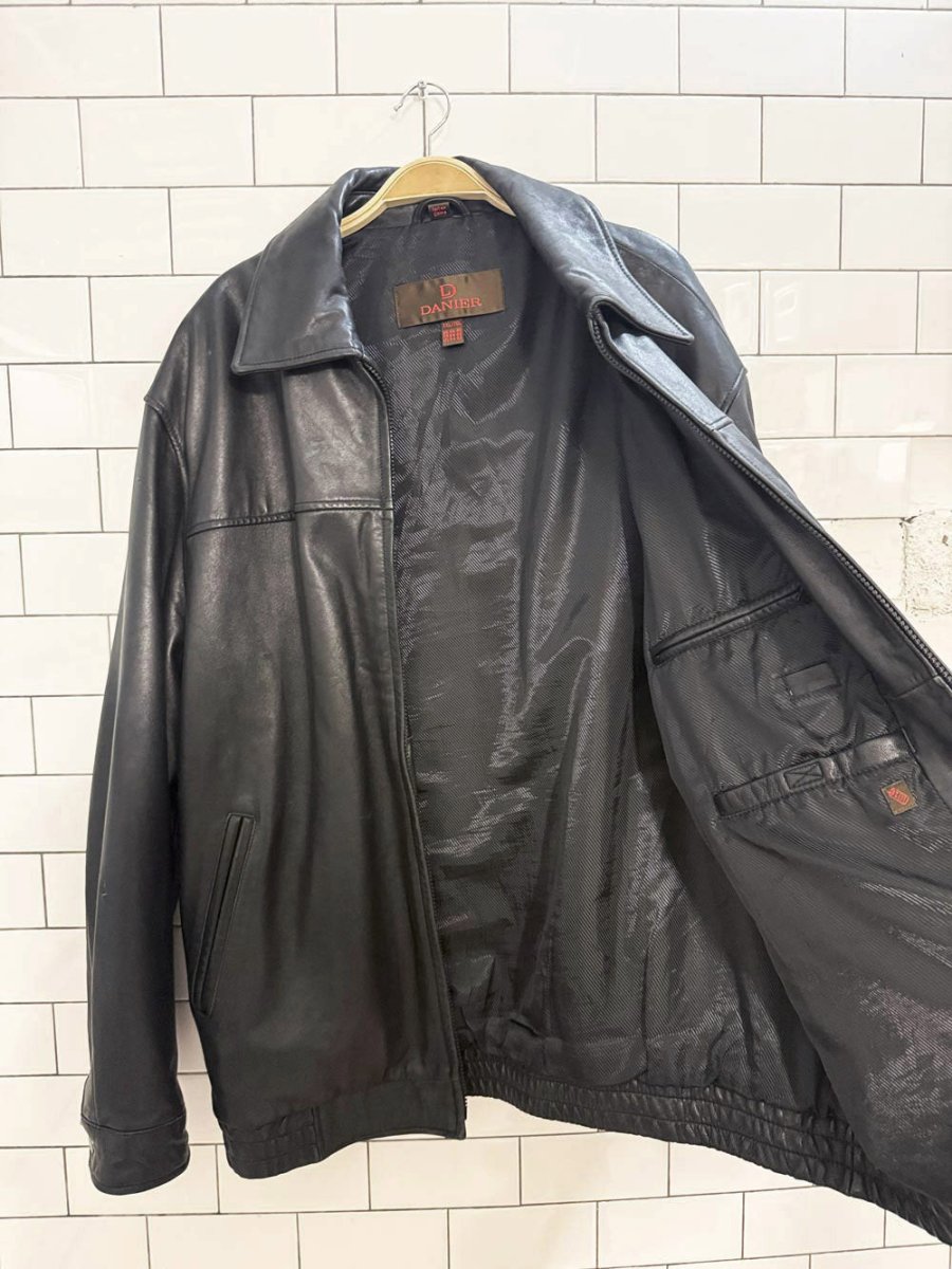 vintage danier butter leather full zip bomber jacket | lambskin - good market thrift store