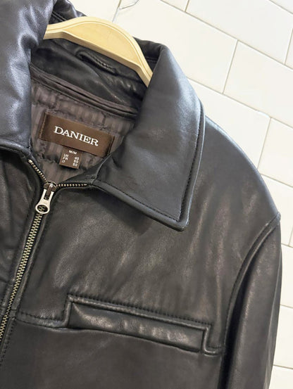 vintage danier butter leather minimal zip jacket | removable lining | lambskin - good market thrift store