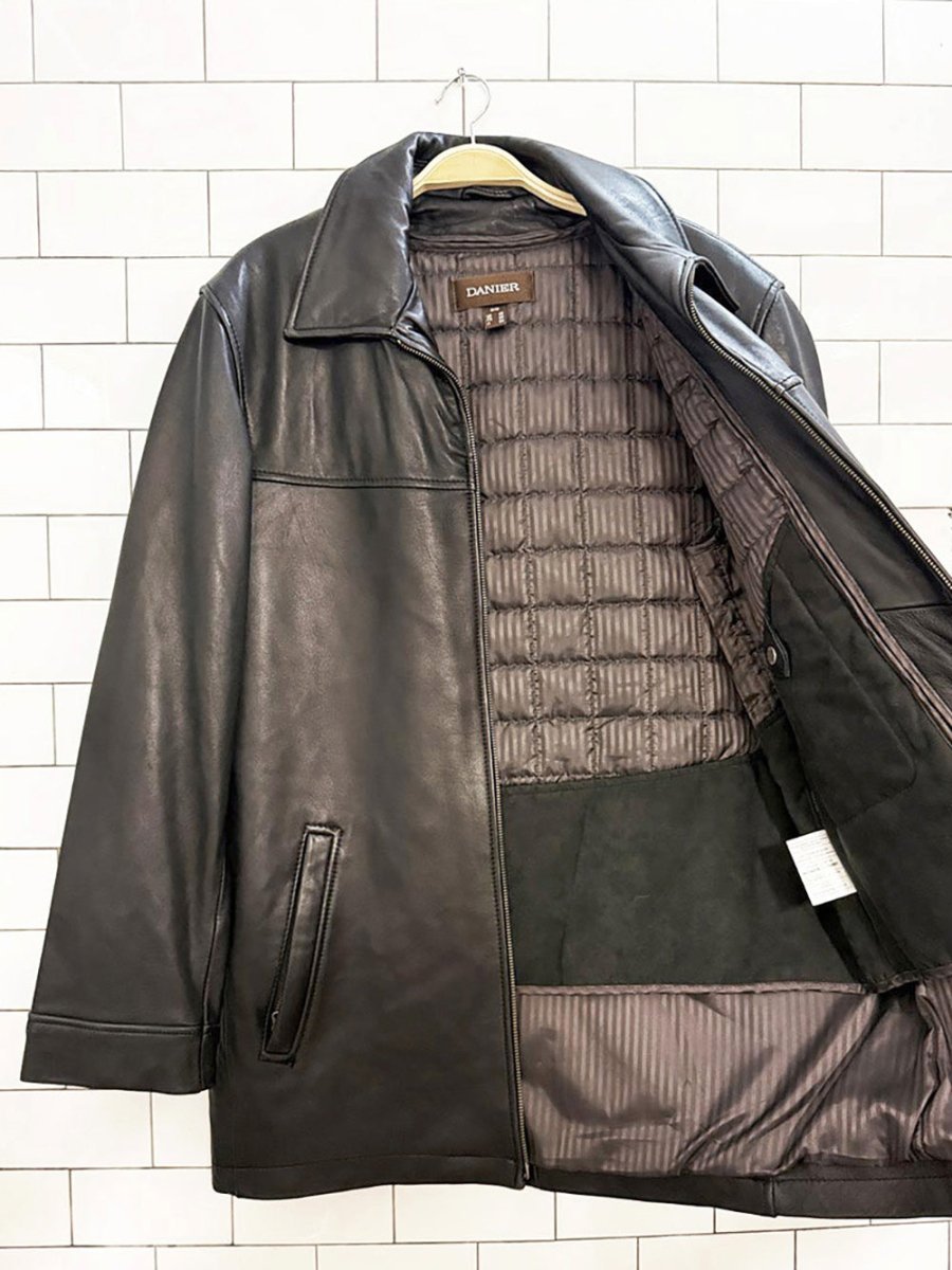 vintage danier butter leather minimal zip jacket | removable lining | lambskin - good market thrift store