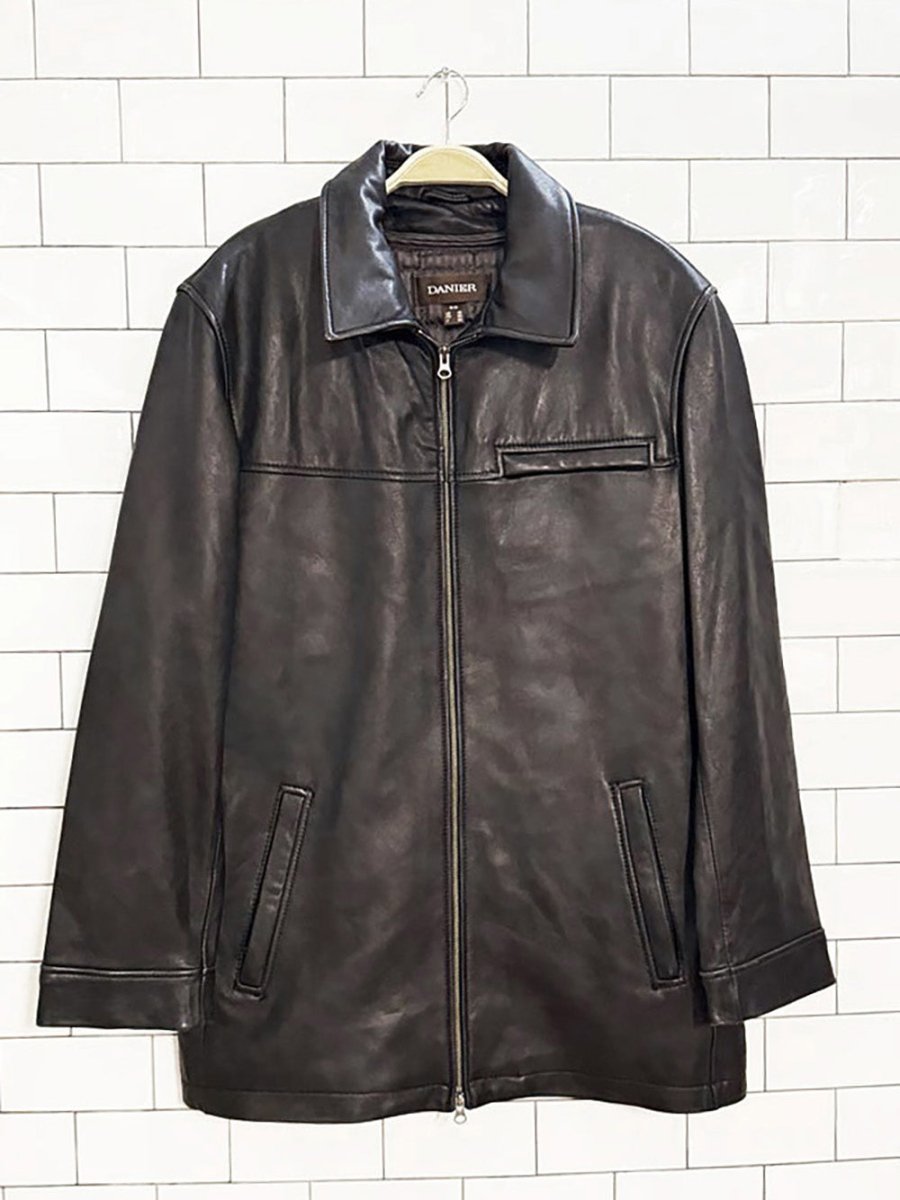 vintage danier butter leather minimal zip jacket | removable lining | lambskin - good market thrift store